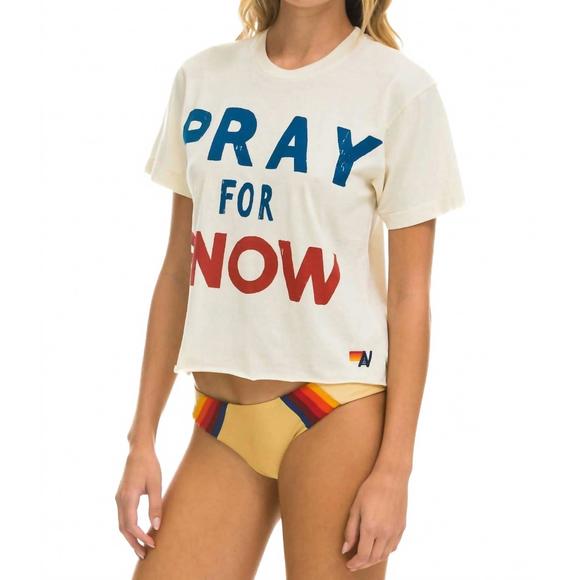 NEW AVIATOR NATION pray for snow boyfriend tee in vintage white - Picture 3 of 4